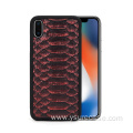 luxury Python Pattern Leather Phone Case Cover